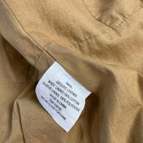 Vince Tan Faux Leather Moto Jacket – Size XS - Picture 5 of 5